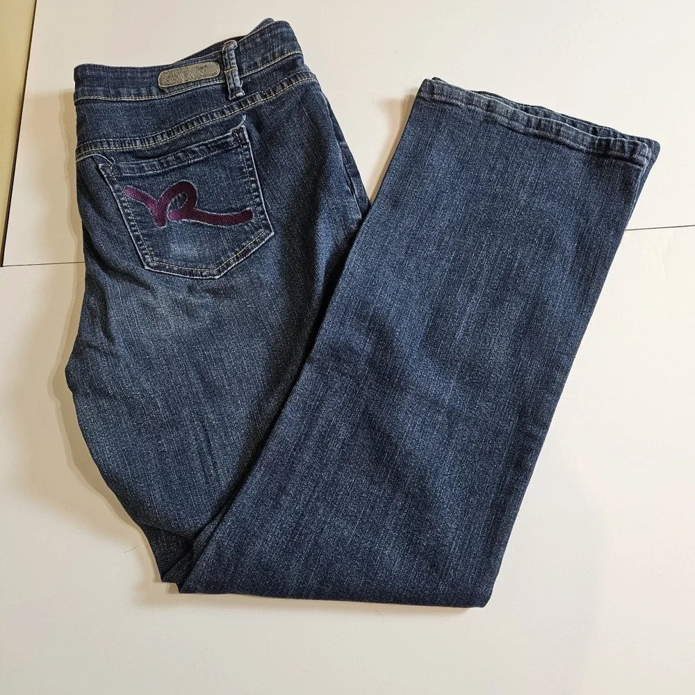 Rocawear Womens‎ Bootcut Jeans Size 16 Blue Denim Stretch Flare Y2K